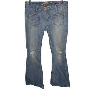 Arizona Jeans Low rise Distressed Flair leg size 9 juniors